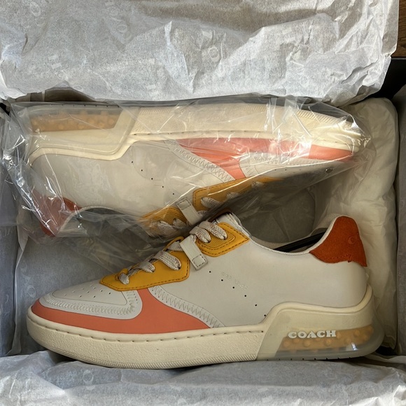 Coach custom sneakers. size 8. Never worn. Pink, Orange, yellow. - Picture 1 of 8
